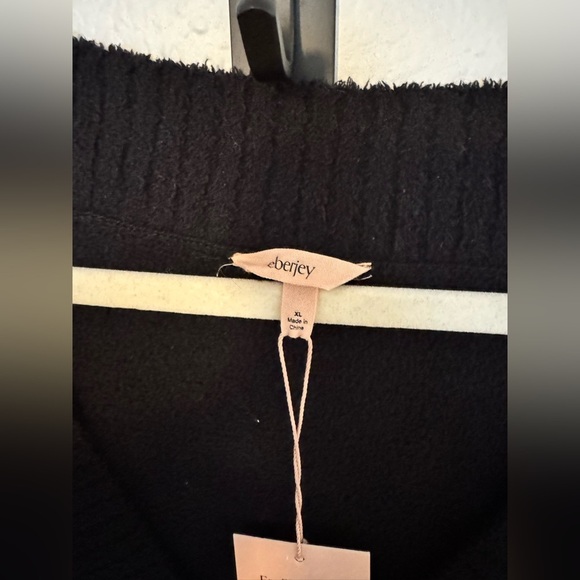 NEW Eberjey Recycled Boucle Boyfriend Oversized Sweater Size XL Black NWT - Picture 5 of 8